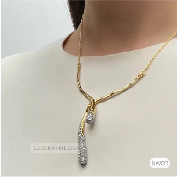 ALEXIS BITTAR Solanales Gold CrystalCascade Necklace